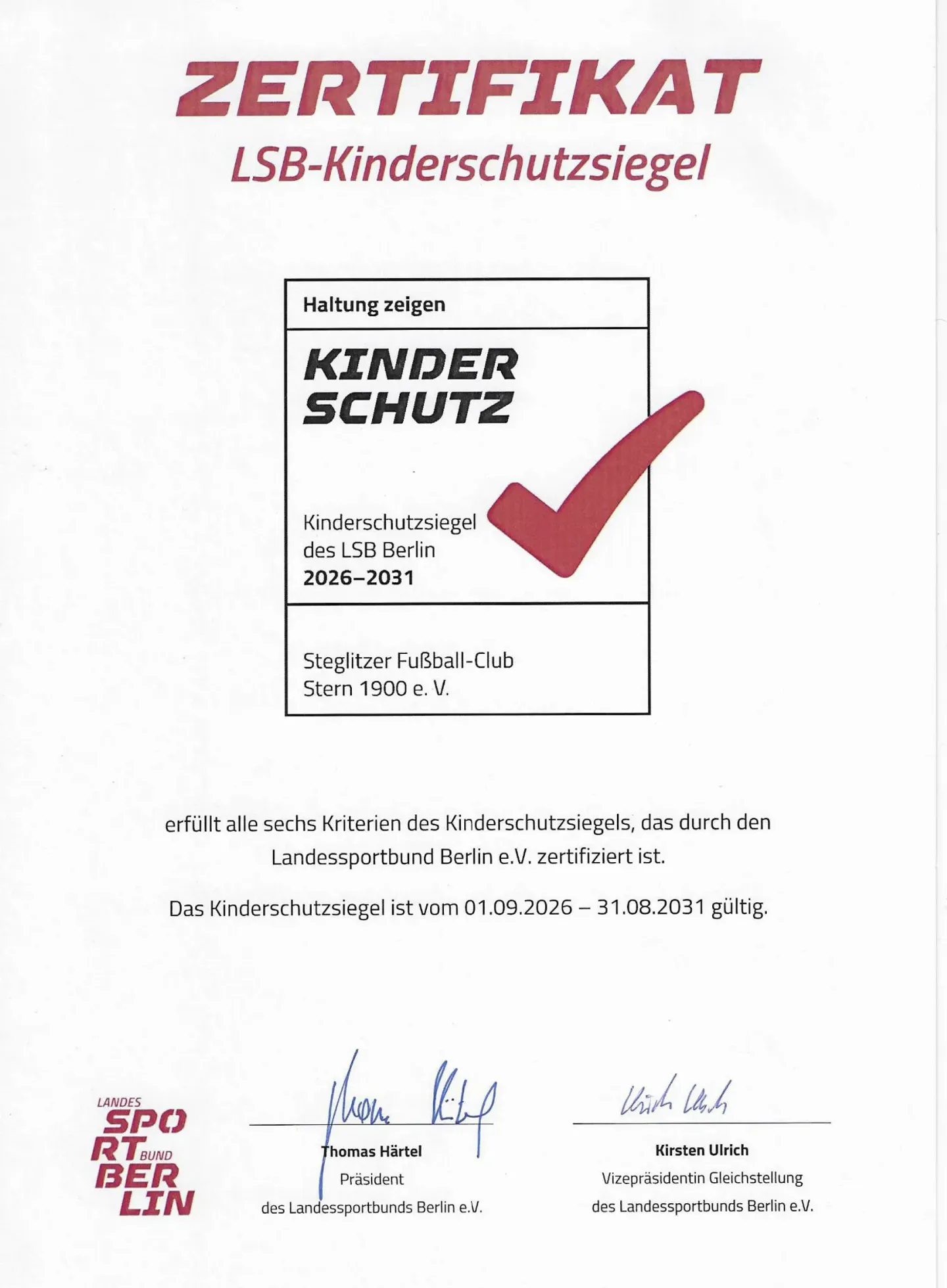 Kinderschutz Siegel Stern 19000
